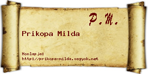 Prikopa Milda névjegykártya